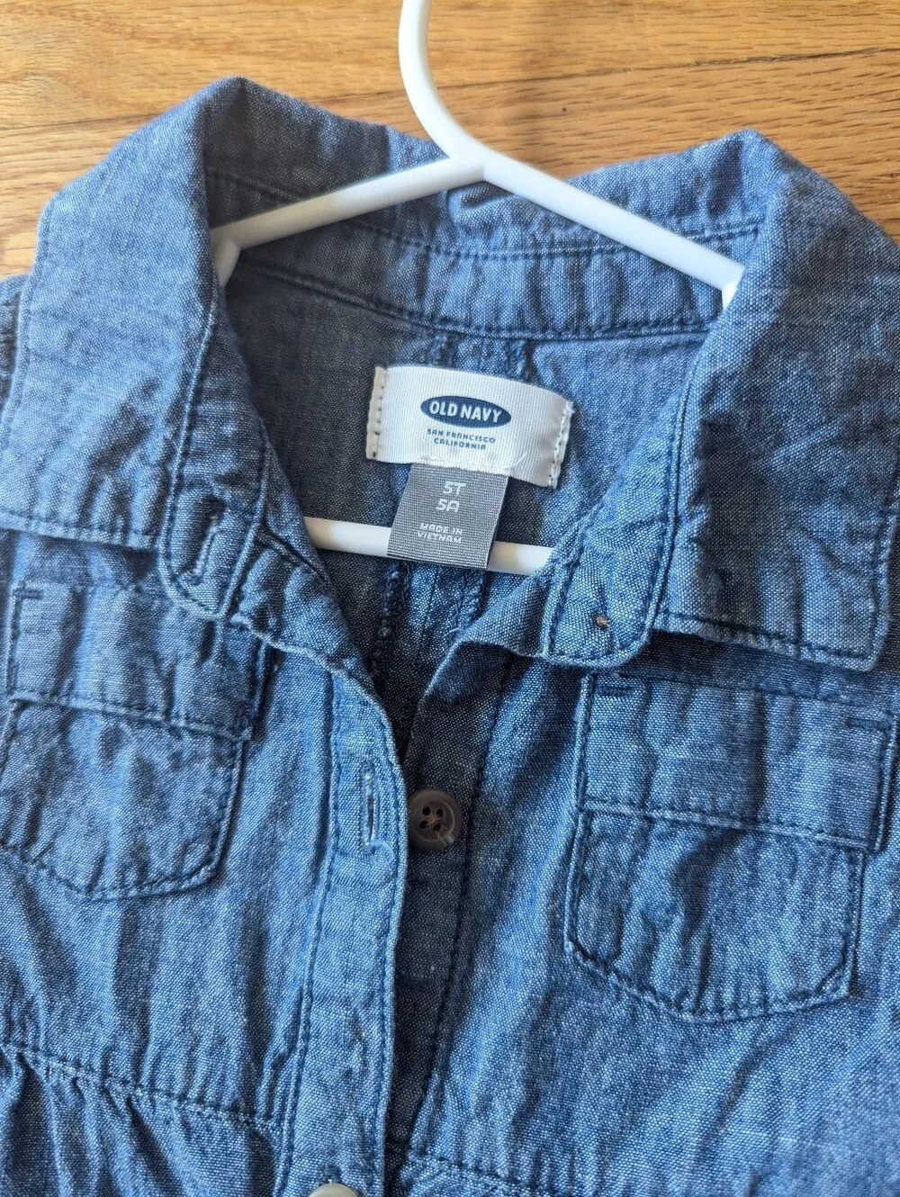 Old Navy Chambray Button-Down Sleeveless Dress, 5T
